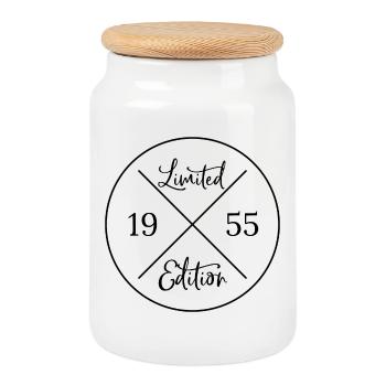 Edition limitée 1955 - Boîte à biscuits avec couvercle en bois - blanc - Devant