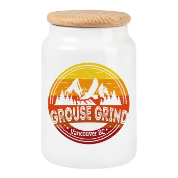 Grouse Grind Vancouver BC Kanada Wanderweg Moun - Keksdose mit Holzdeckel - Weiß - Vorne