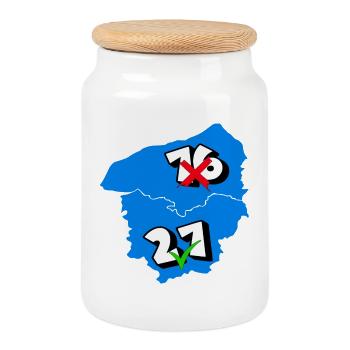 Région Haute-Normandie - Boîte à biscuits avec couvercle en bois - blanc - Devant