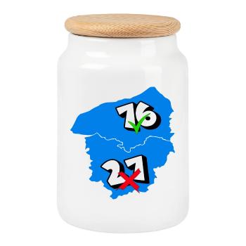 Upper Normandy Region - Cookie Jar with Wooden Lid - white - Front