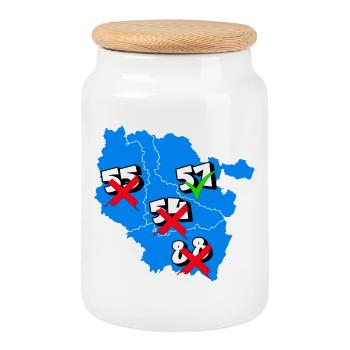 Région lorraine - Boîte à biscuits avec couvercle en bois - blanc - Devant