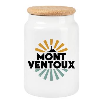 Mont Ventoux Retro Cycling - Cookie Jar with Wooden Lid - white - Front