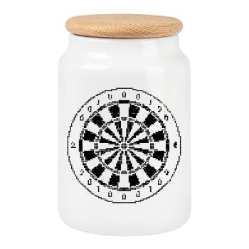 Jeu de fléchettes Pixel Graphique - Boîte à biscuits avec couvercle en bois - blanc - Devant