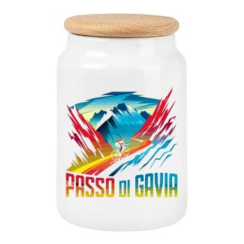 Gavia-Pass - Legendärer Aufstieg - Italien - Keksdose mit Holzdeckel - Weiß - Vorne