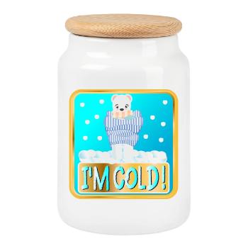 J’AI FROID - OURS POLAIRES D’HIVER - Boîte à biscuits avec couvercle en bois - blanc - Devant