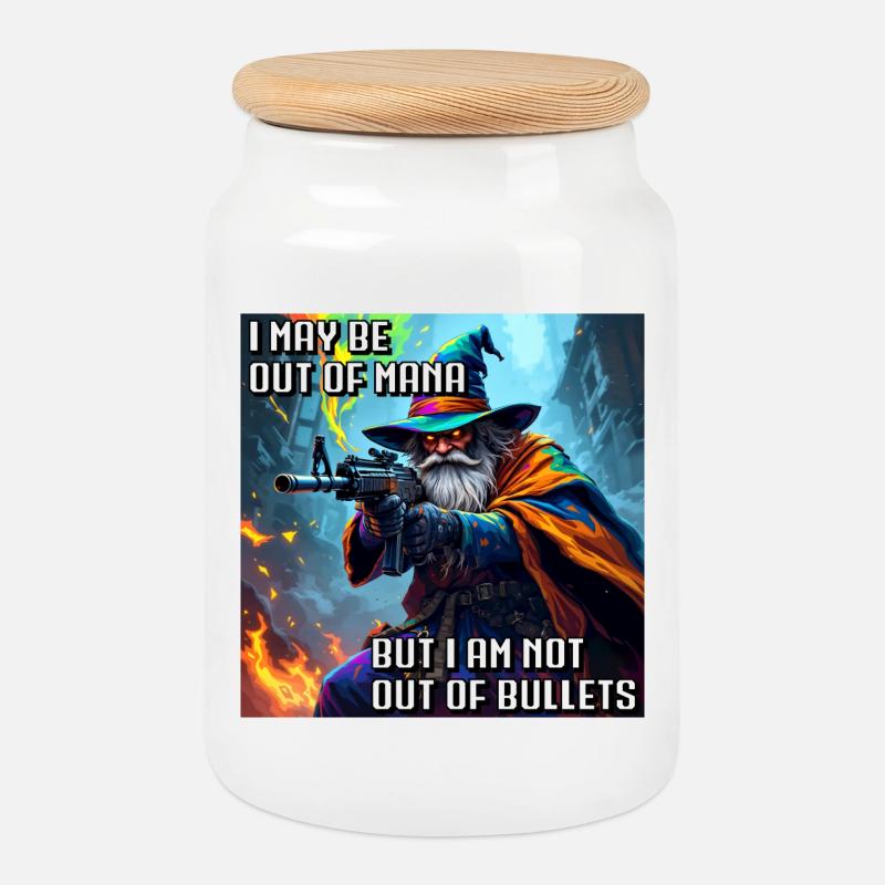 OutOfMana - Keksdose mit Holzdeckel - Weiß