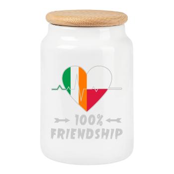 L'Irlande et la Pologne : amitié à 100 % - Boîte à biscuits avec couvercle en bois - blanc - Devant