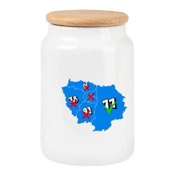 Région île de france - Boîte à biscuits avec couvercle en bois - blanc - Devant