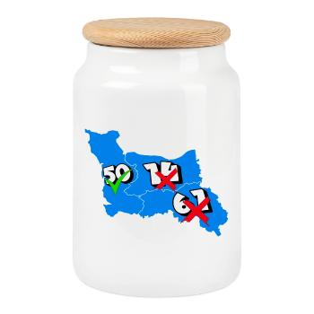 Région basse normandie - Boîte à biscuits avec couvercle en bois - blanc - Devant