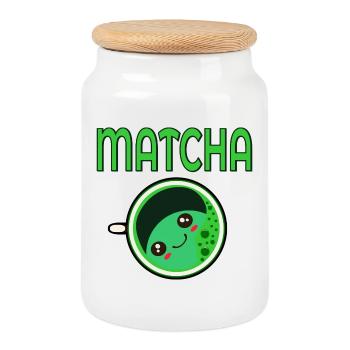 KAWAII MATCHA GRÜNER TEE - Keksdose mit Holzdeckel - Weiß - Vorne