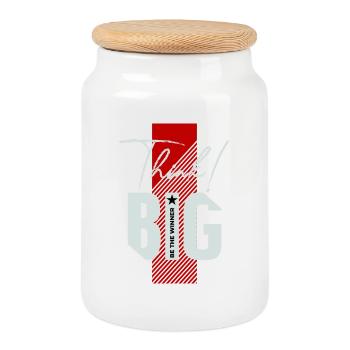 Think big! - Keksdose mit Holzdeckel - Weiß - Vorne