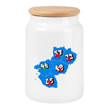 Région pays de la loire - Boîte à biscuits avec couvercle en bois - blanc - Devant