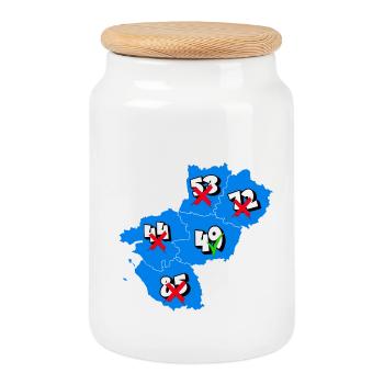 Région pays de la loire - Boîte à biscuits avec couvercle en bois - blanc - Devant