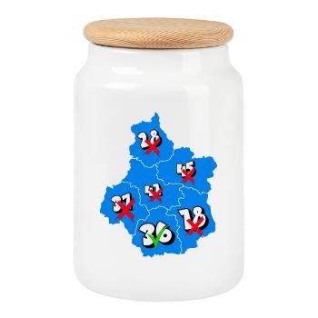 Région centre - Boîte à biscuits avec couvercle en bois - blanc - Devant