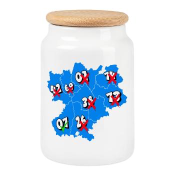 Région rhône alpes - Boîte à biscuits avec couvercle en bois - blanc - Devant