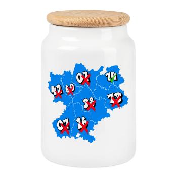 Région Rhône-Alpes - Boîte à biscuits avec couvercle en bois - blanc - Devant