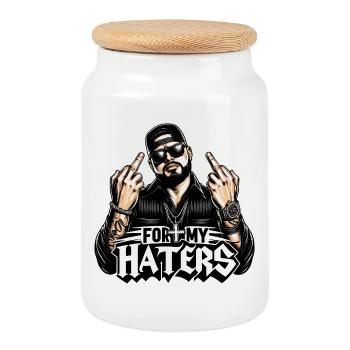 Cool Gangsters - Boîte à biscuits avec couvercle en bois - blanc - Devant
