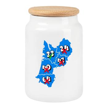 Région Aquitaine - Boîte à biscuits avec couvercle en bois - blanc - Devant