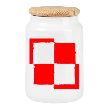 Échiquier symbole de la Pologne polonaise - Boîte à biscuits avec couvercle en bois - blanc - Devant