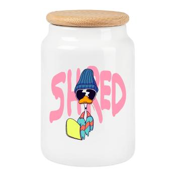 Shred - Keksdose mit Holzdeckel - Weiß - Vorne