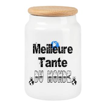 Meilleure Tante du Monde - Boîte à biscuits avec couvercle en bois - blanc - Devant