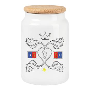 T SHIRT 976 MAYOTTE - Cookie Jar with Wooden Lid - white - Front