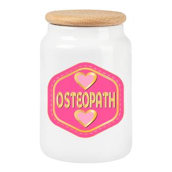HEART OSTEOPATH - Cookie Jar with Wooden Lid - white - Front