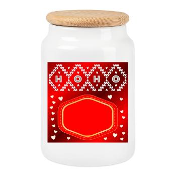 WEIHNACHTEN NAMENSSCHILD SELBST GESTALTEN - Keksdose mit Holzdeckel - Weiß - Vorne