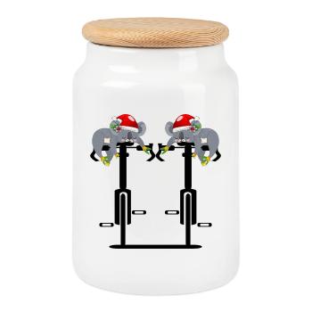 WEIHNACHTSGESCHENKE FAHRRADFAHREN RADSPORT - Keksdose mit Holzdeckel - Weiß - Vorne