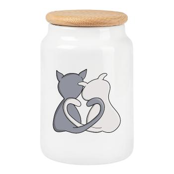 Love is the Best Thing in Life - Cookie Jar with Wooden Lid - white - Front