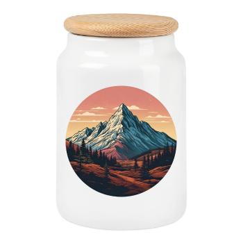 Landschaft Wald von Monagne - Keksdose mit Holzdeckel - Weiß - Vorne