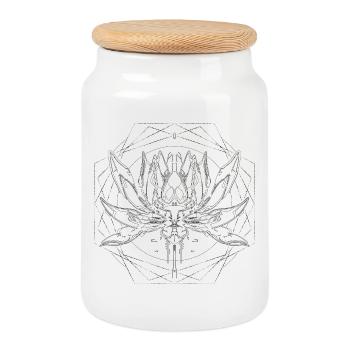 Son Noir Lotus - Boîte à biscuits avec couvercle en bois - blanc - Devant