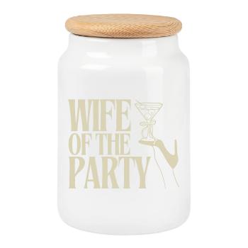 Épouse du parti Martini Design - Boîte à biscuits avec couvercle en bois - blanc - Devant