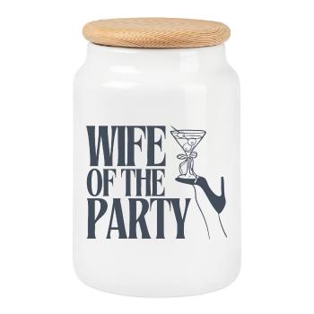 Wife of the Party - Cocktail Edition - Cookie Jar with Wooden Lid - white - Front