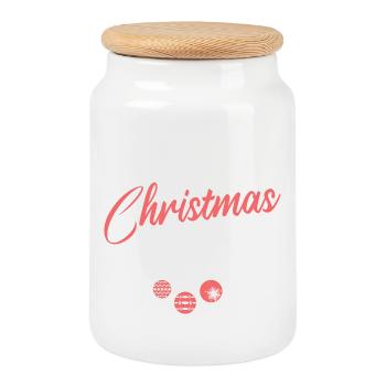 Équipage de Noël flocon de neige Noël Logo de Noël - Boîte à biscuits avec couvercle en bois - blanc - Devant