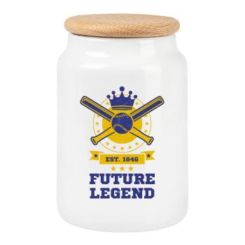 Future Legend Baseball - Keksdose mit Holzdeckel - Weiß - Vorne