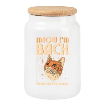 Meow I'm Back - Keksdose mit Holzdeckel - Weiß - Vorne