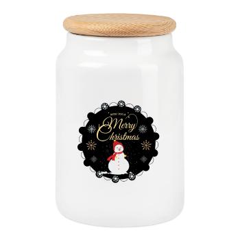 Christmas Spaß - Keksdose mit Holzdeckel - Weiß - Vorne