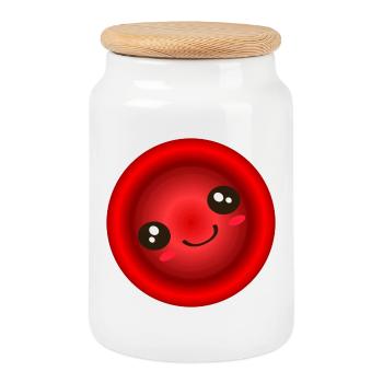 Eisenmangel Anämie Hämoglobin Rote Blutkörperchen - Keksdose mit Holzdeckel - Weiß - Vorne