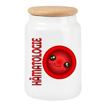 HÄMATOLOGIE Erythrozyten BLUT - Keksdose mit Holzdeckel - Weiß - Vorne
