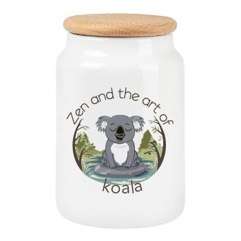 The Art Of Koala - Koala Zen - Keksdose mit Holzdeckel - Weiß - Vorne
