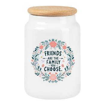 Friends are the family you choose - Keksdose mit Holzdeckel - Weiß - Vorne