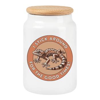 I Stick Around for the Good Times - Keksdose mit Holzdeckel - Weiß - Vorne