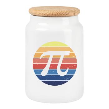 Math Pi Retro - Cookie Jar with Wooden Lid - white - Front