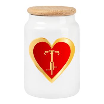 FAHRRAD LIEBE RADFAHRER HERZ - Keksdose mit Holzdeckel - Weiß - Vorne