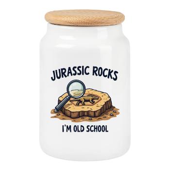 I'm Old School - Cookie Jar with Wooden Lid - white - Front
