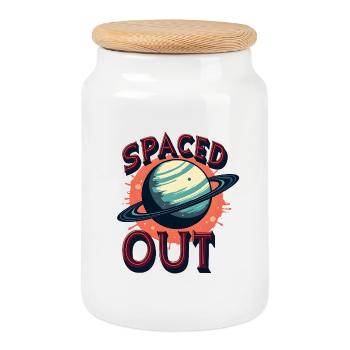 Spaced Out - Keksdose mit Holzdeckel - Weiß - Vorne