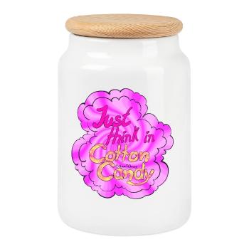 Cotton Candy Thinking swirl - Keksdose mit Holzdeckel - Weiß - Vorne