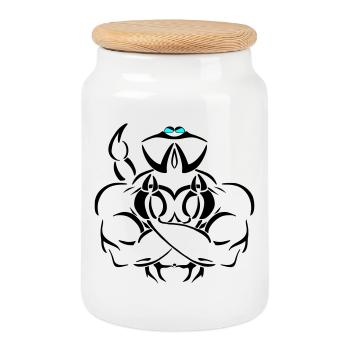 Alpha scorpion Deluxe - Boîte à biscuits avec couvercle en bois - blanc - Devant