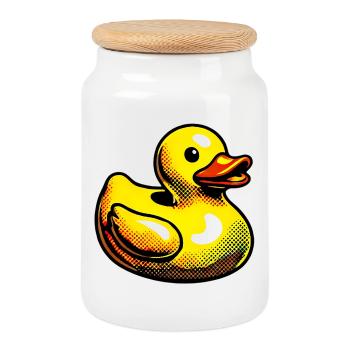 Duckling Duck Duck Duck - Cookie Jar with Wooden Lid - white - Front